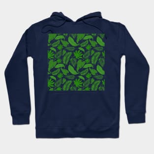 Green leaf pattern Hoodie